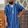 Marokkansk Abaya / Thobe Blå Kort Ærmet